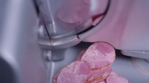 Cutting sausage closeup Stock Footage 75241335