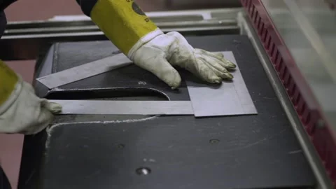 Cutting Sheet Metal 1 Stock Footage 151283730