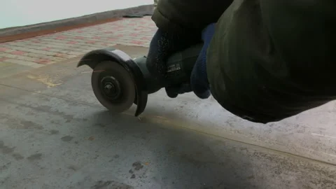 Cutting sheet metal electric angular Grinder Stock Footage 160484172