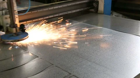 Cutting sheet metal laser machine with CNC Stock-Footage 47891049
