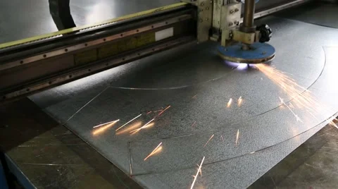 Cutting sheet metal laser machine with CNC Stock-Footage 47891050
