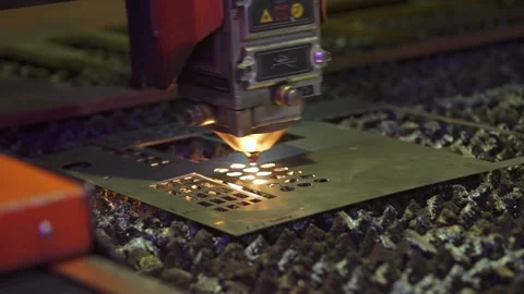 Cutting sheet metal on machine Stock Footage 172361729
