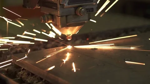 Cutting sheet metal on machine Stock Footage 172361793