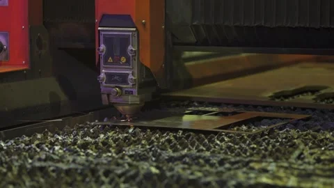 Cutting sheet metal on machine Stock Footage 172361808