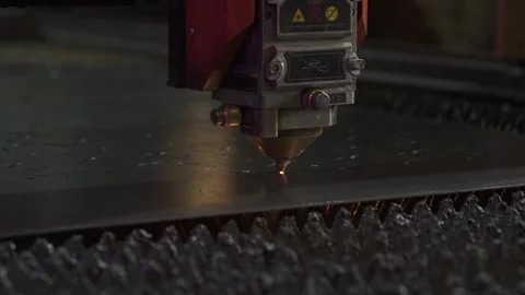 Cutting sheet metal on machine Stock Footage 184825410