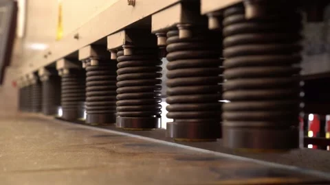 Cutting a sheet of metal on a machine Stock Footage 220714075