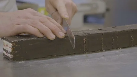 Cutting slices of cake Stock Footage 85651826