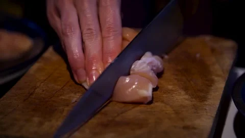 Cutting slices of meat Stock Footage 277621004