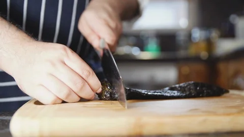 Cutting Slow Motion Stock Footage 126309185