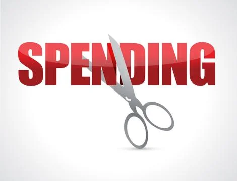 Cutting spending concept illustration Stock Illustration