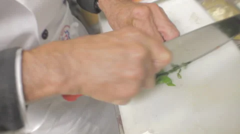 Cutting Spinach Stock Footage 41919615