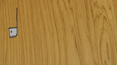 Cutting square shape on wood Stock Footage 70484386