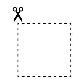 Cutting square shape worksheet element for preschool and kindergarten Stock Illustration