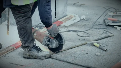 Cutting steel bars Stock Footage 102888709