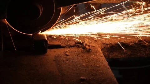 Cutting Steel Stock Footage 128697440