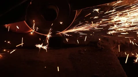 Cutting steel Stock Footage 138312620