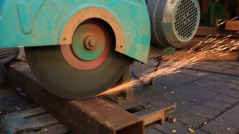 Cutting steel with machine tool Stock Footage 71077990