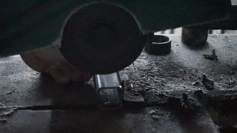 Cutting Steel With Machine Tool Stock-Footage 128697437