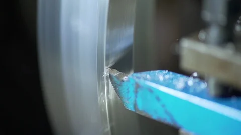 Cutting steel macro closeup Video stock 111780647