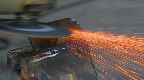Cutting steel using gas. Stock Footage 38773380