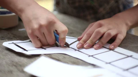 Cutting the stencil Video stock 63825801