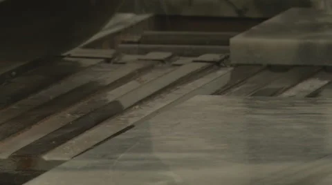 The cutting of stone plates. Thin strip. Stock Footage 40524486