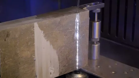 Cutting stone with water jet cutting machine. Stock Footage 101550864
