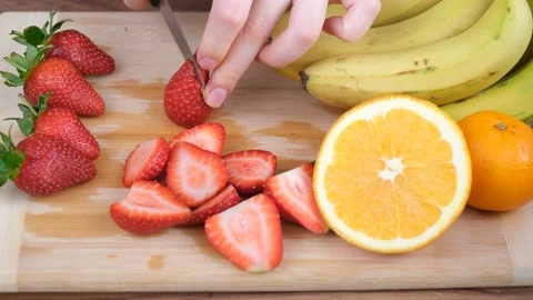 Cutting strawberry Stock-Footage 233266041