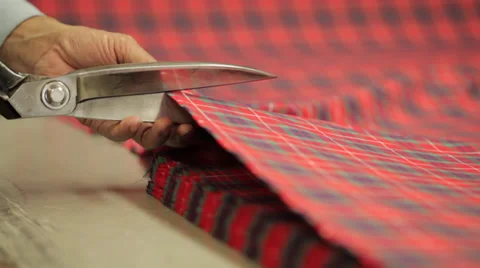 Cutting a texture layer with professional scissors Stock Footage 31441781