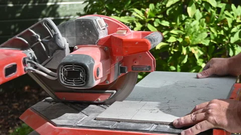 Cutting Tile Corners Stock Footage 232628078