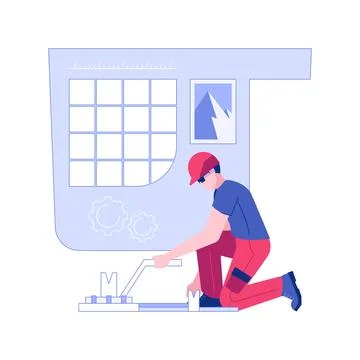 Cutting tiles isolated concept vector illustration. イラスト素材