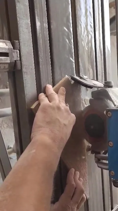 Cutting tiles, professional hands, working process. Stock Footage 251300393