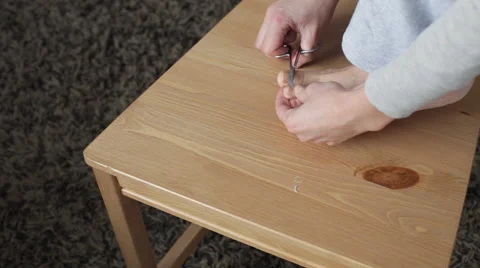 Cutting toenails Video stock 68804815