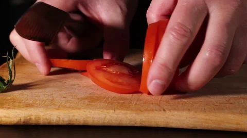 Cutting tomato 4 Stock Footage 148243176