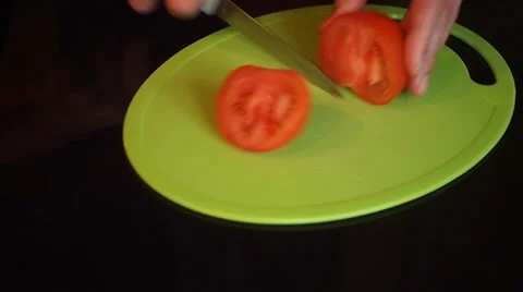 Cutting tomato Stock-Footage 35037272