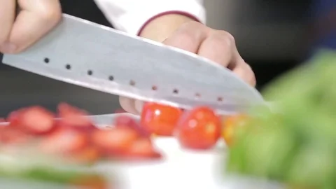 Cutting tomato Stock Footage 77046085