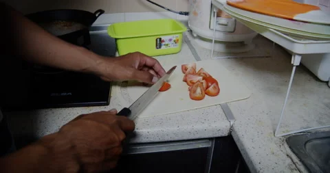Cutting tomato Stock Footage 141191229