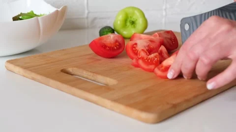 Cutting tomato Stock Footage 154242232