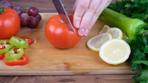 Cutting tomato Stock Footage 231573125