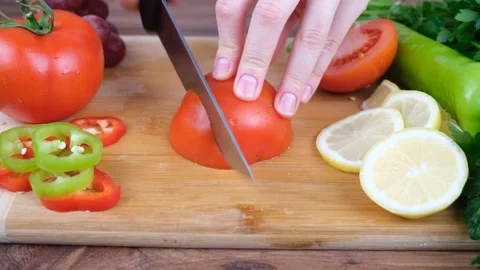 Cutting tomato Stock Footage 231573356