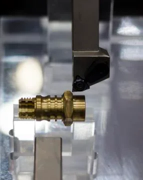 Cutting tool and machined sample Stock Photos