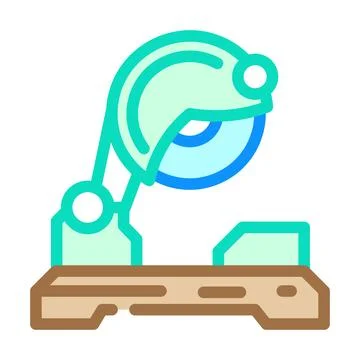 Cutting tool manufacturing engineer color icon vector illustration Illustrazione stock