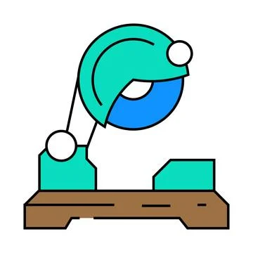 Cutting tool manufacturing engineer icon color illustration 스톡 일러스트