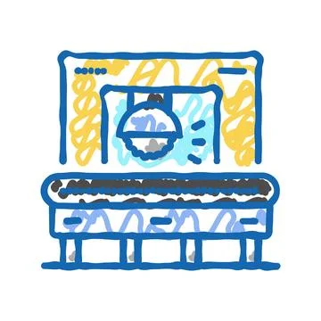 Cutting tool manufacturing engineer icon doodle illustration 스톡 일러스트