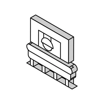 Cutting tool manufacturing engineer isometric icon vector illustration Illustrazione stock