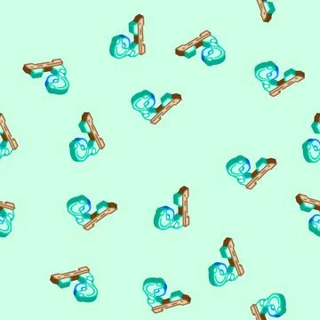 Cutting tool manufacturing engineer isometric icon seamless pattern Stockillustratie