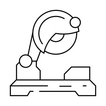 Cutting tool manufacturing engineer line icon vector illustration Stockillustratie