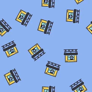 Cutting tool manufacturing engineer vector seamless pattern Stock Illustration