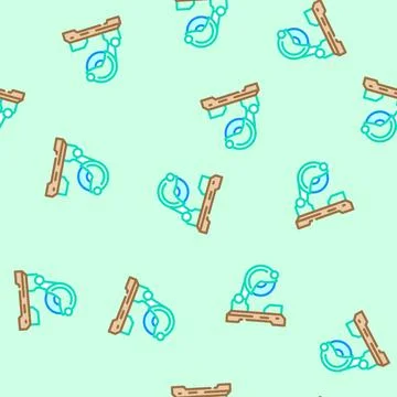 Cutting tool manufacturing engineer vector seamless pattern Stock Illustration