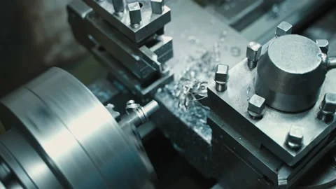 Cutting tool for processing steel metal parts on a lathe. Stock Footage 223942573